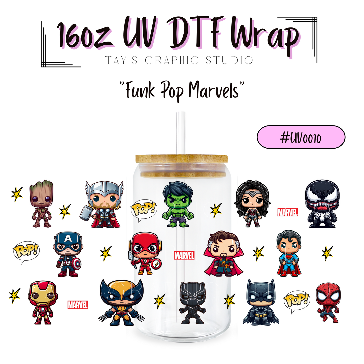 Exclusive -Funko Pop Marvels UV DTF Wrap - RTS0010