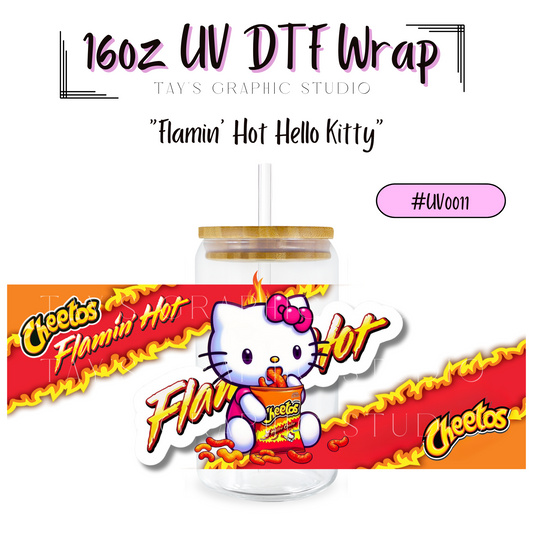 Exclusive - Flamin' Hot Hello Kitty UV DTF Wrap - RTS0011