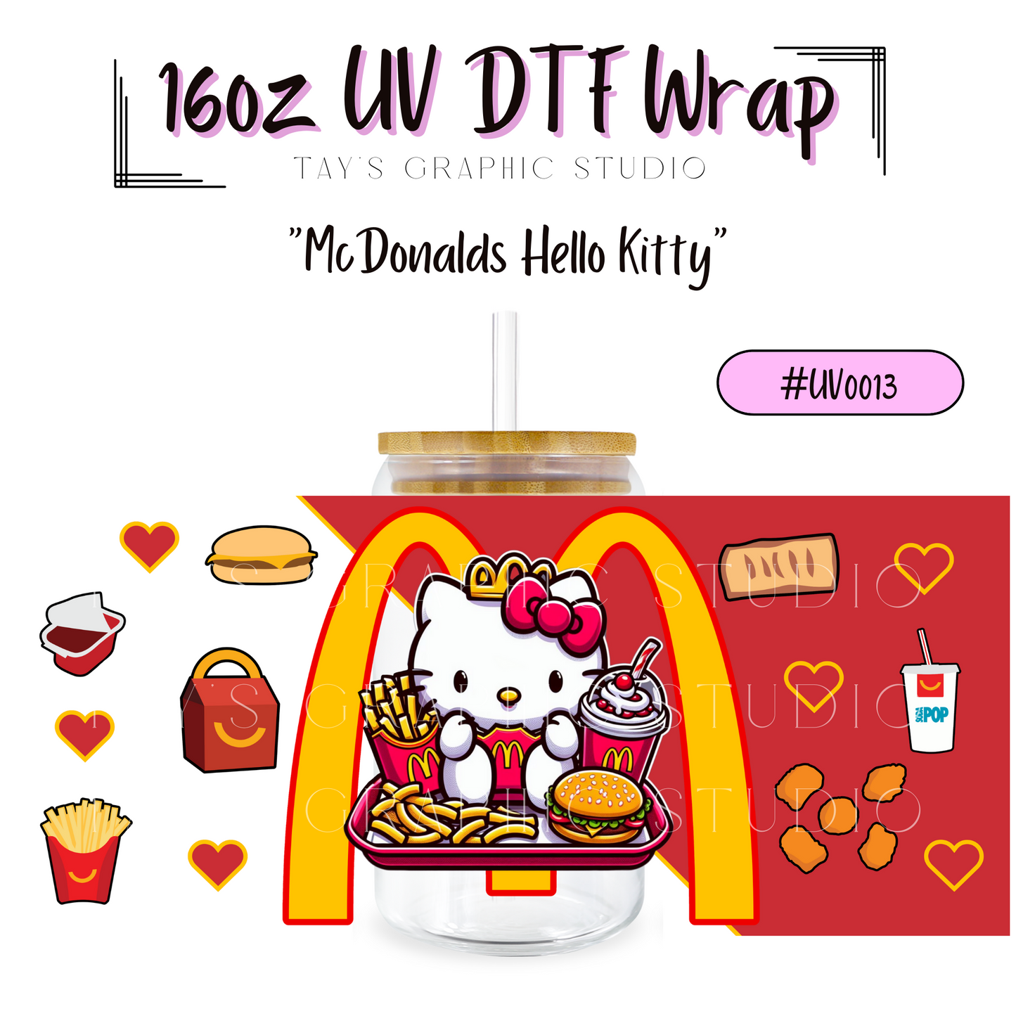 McDonalds Hello Kitty UV DTF Wrap - MTO0013