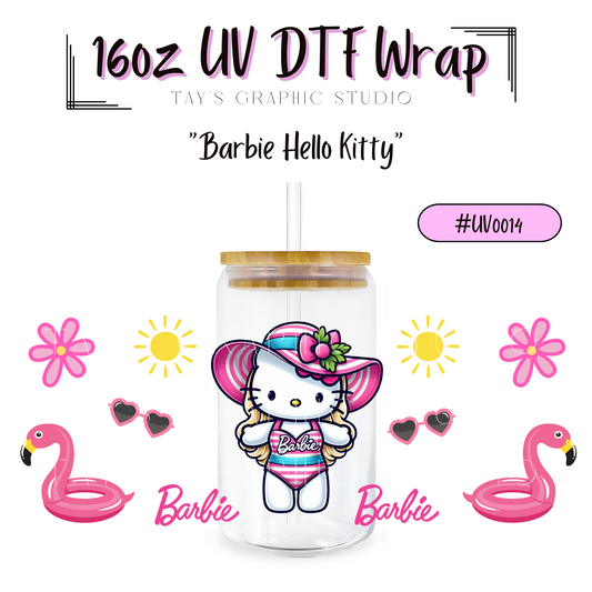 Exclusive Barbie Hello Kitty UV DTF - MTO0014