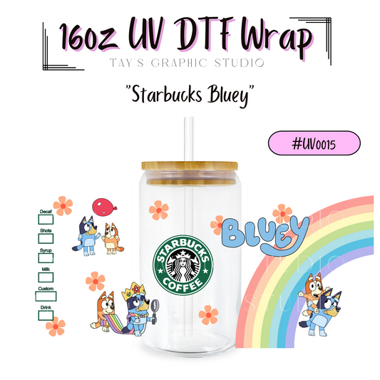 Starbucks Bluey UV DTF Wrap - MTO0015