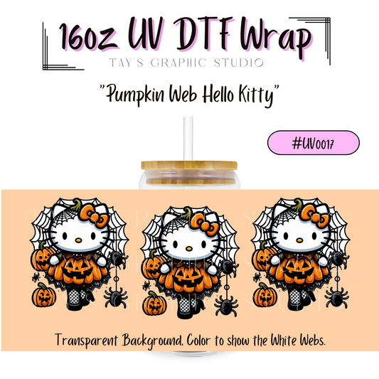 Pumpkin Web Hello Kitty UV DTF Wrap - MTO0017