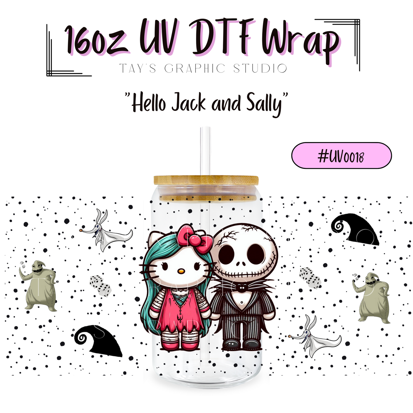 Exclusive -Hello Jack and Sally UV DTF Wrap - MTO0018