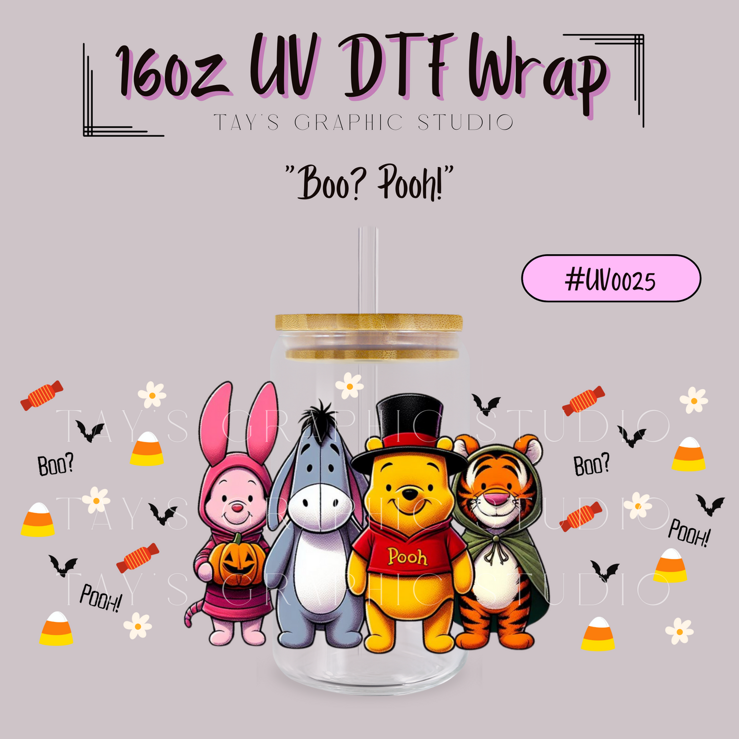 Exclusive Boo? Pooh? UV DTF Wrap - MTO0025