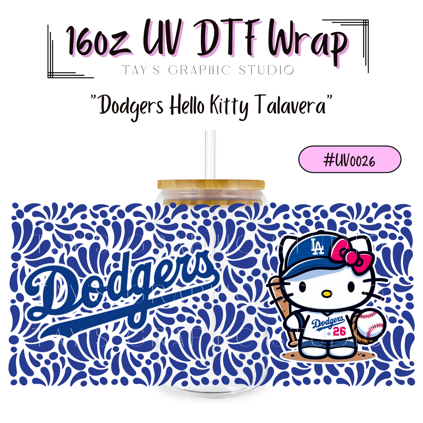 Talavera Dodgers Hello Kitty UV DTF Wrap - MTO0026