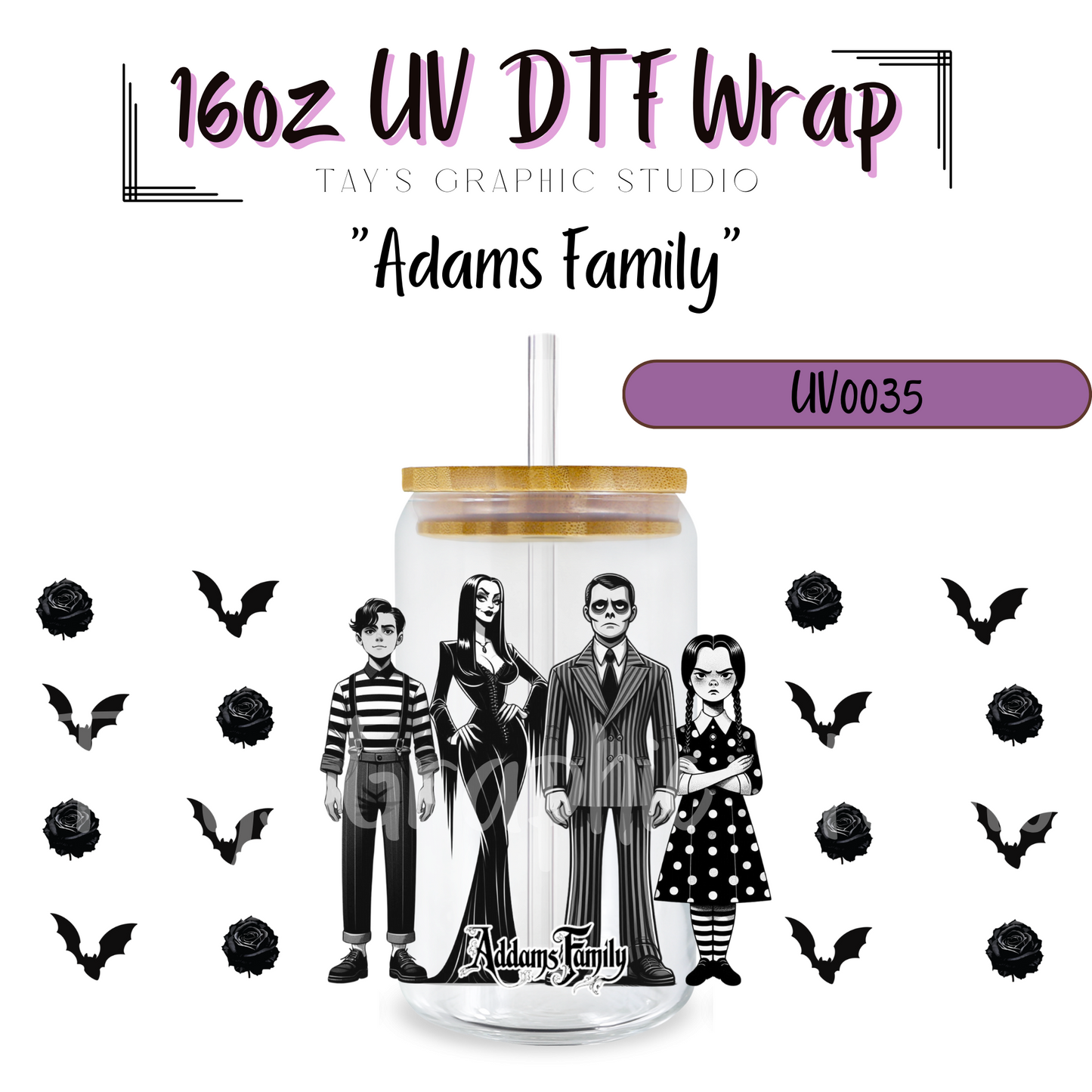 Exclusive Adams Family UV DTF Wrap - Adams Family UV DTF Wrap - MTO0035