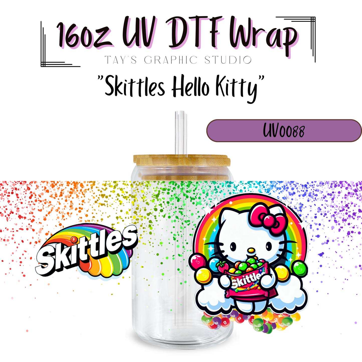 Skittles Hello Kitty UV DTF Wrap - MTO 0088