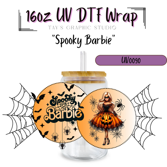 Spooky Barbie UV DTF Wrap - MTO 0090