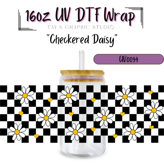 Exclusive Checkered Daisy UV DTF Wrap - MTO 0094