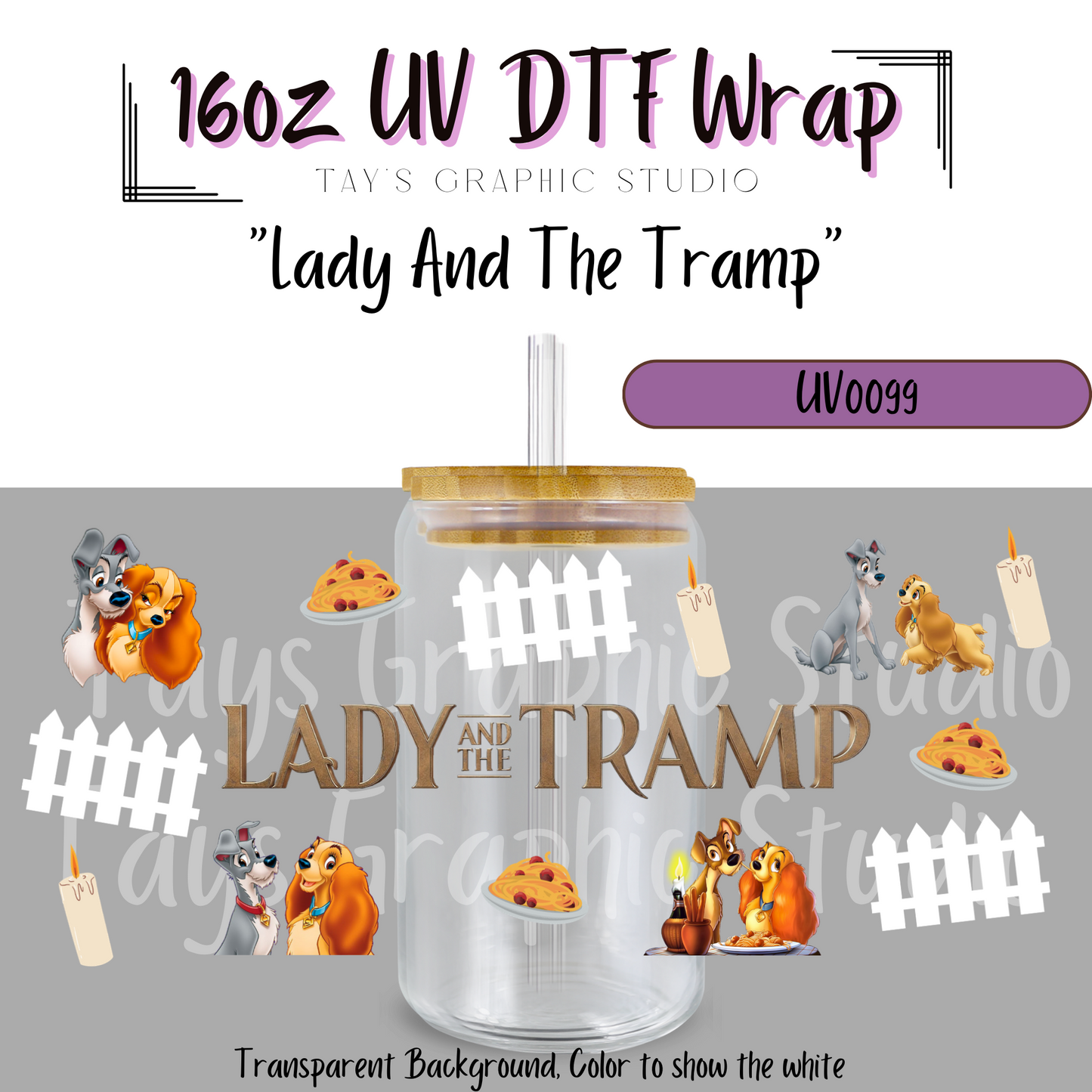 Lady and the Tramp UV DTF Wrap - MTO 0099