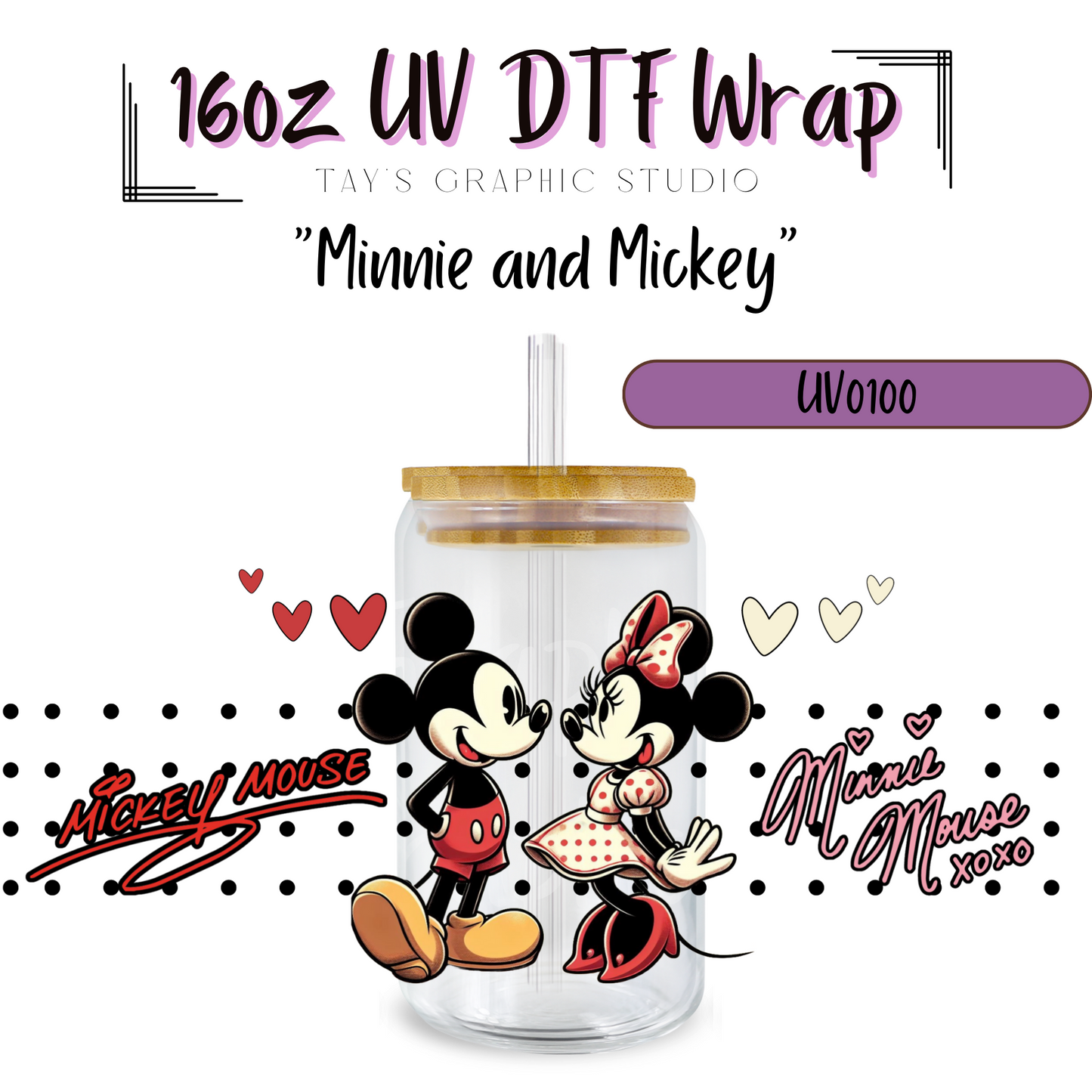 Minnie and Mickey UV DTF Wrap - MTO 0100