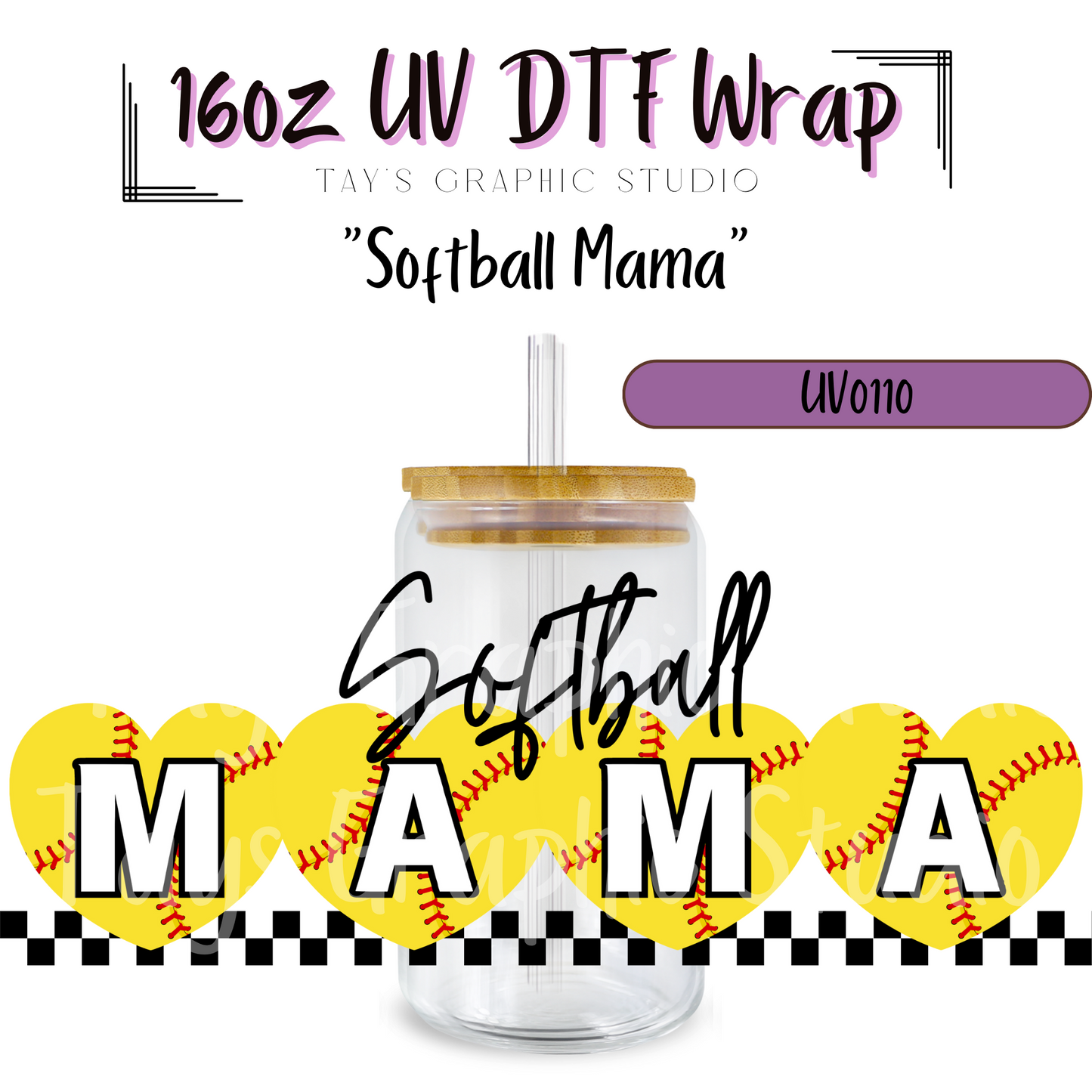 Softball Mama UV DTF Wrap - MTO0110