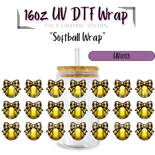 Softball UV DTF Wrap - MTO0113