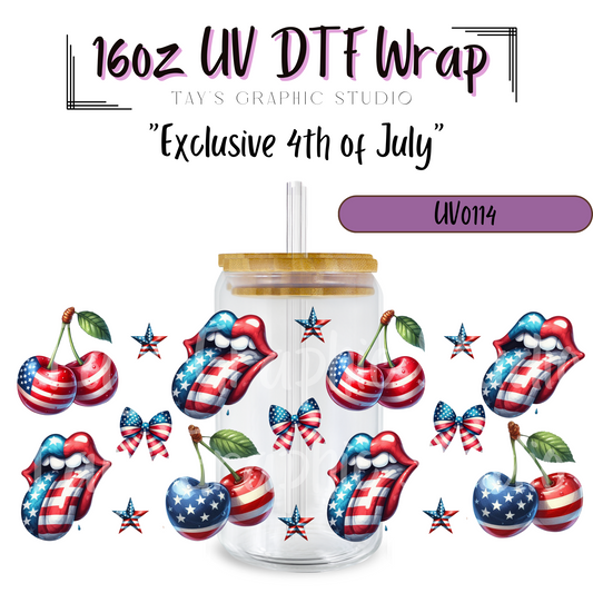 Exclusive 4th of July UV DTF Wrap - MTO0114