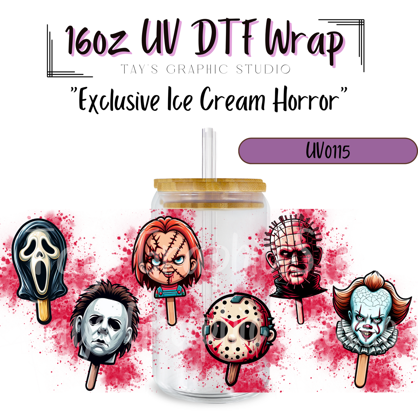 Exclusive Ice Cream Horror UV DTF Wraps - MTO0115