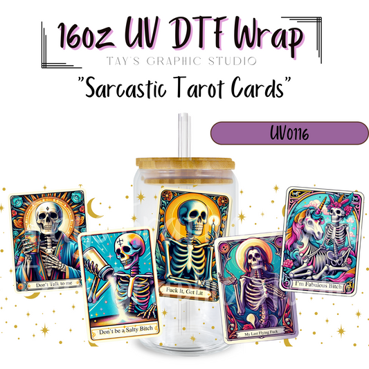 Sarcastic Tarot Cards UV DTF Wrap - MTO 0116