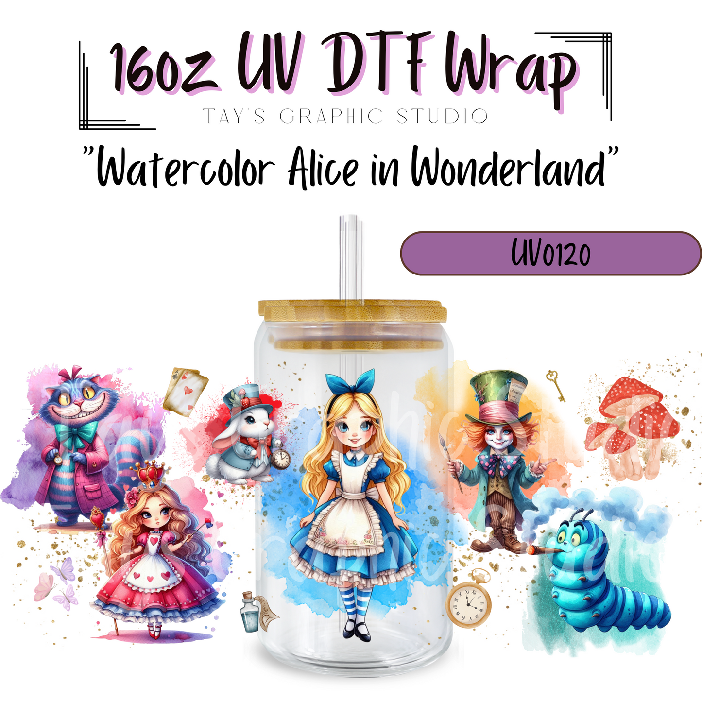 EXCLUSIVE COLLECTION - Watercolor Disney Women/Princess UV DTF Wraps - 13 Wraps