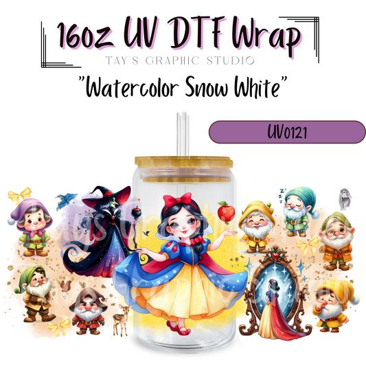 Watercolor Snow White UV DTF Wrap - MTO0121