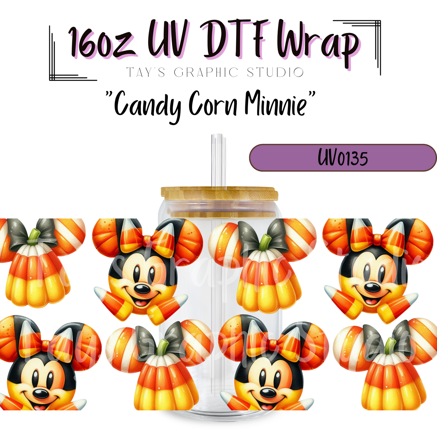 Exclusive Candy Corn Minnie UV DTF Wrap - MTO00135