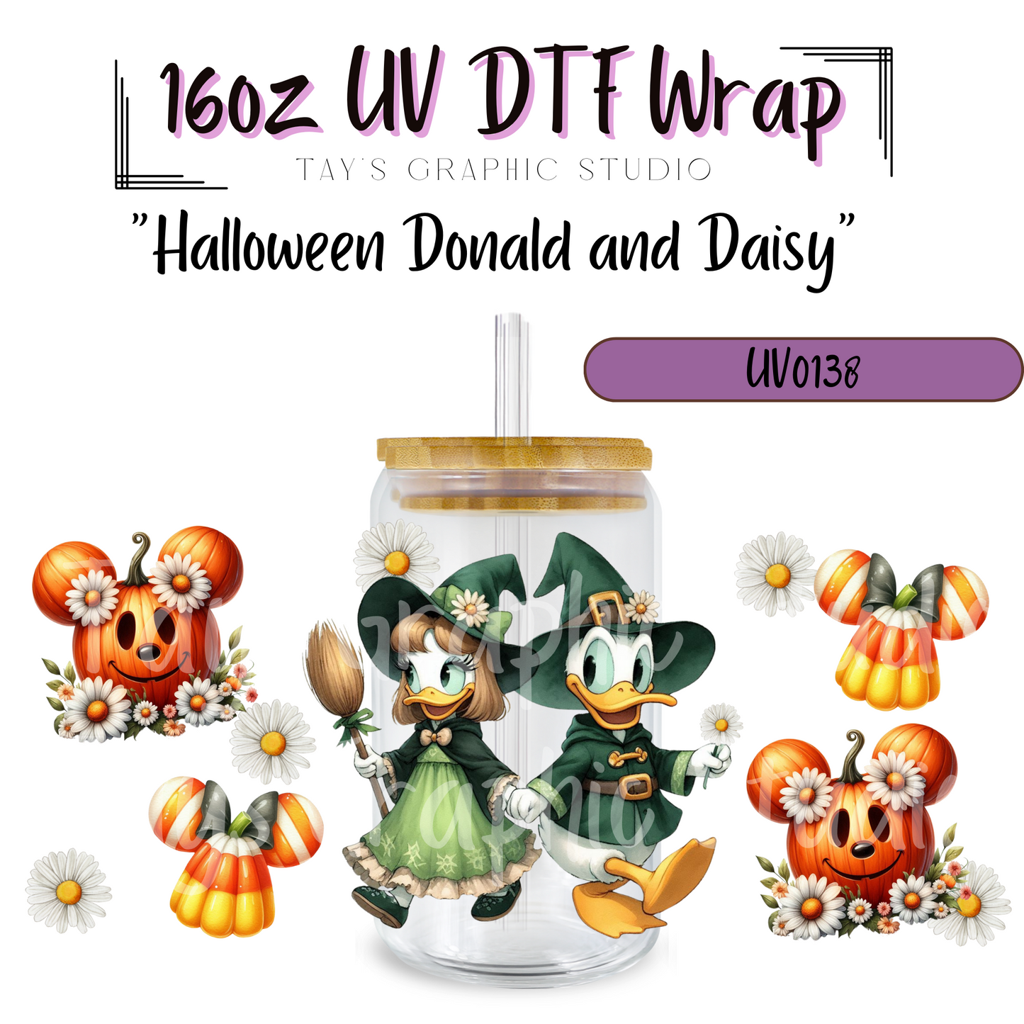 Exclusive -Halloween Donald and Daisy UV DTF Wrap - MTO0138