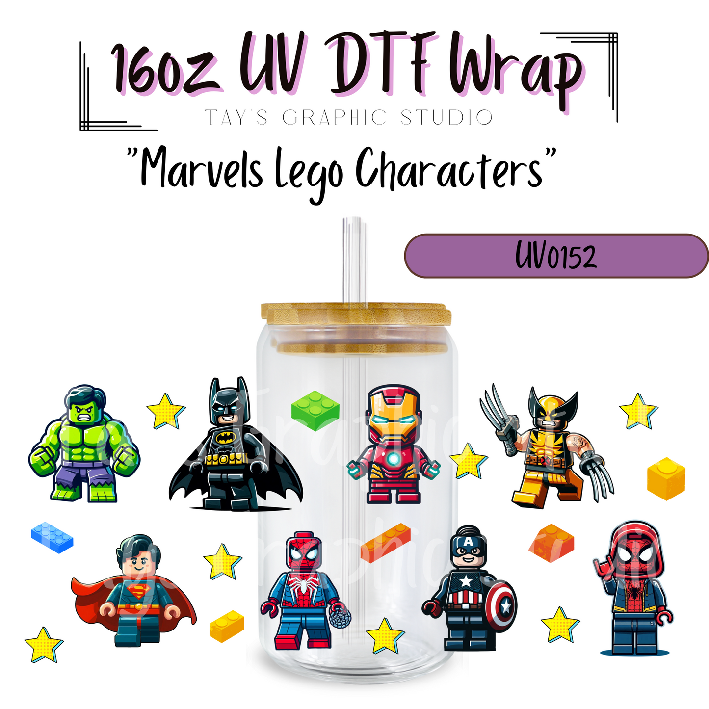 Marvels Lego Characters UV DTF Wrap - MTO0152