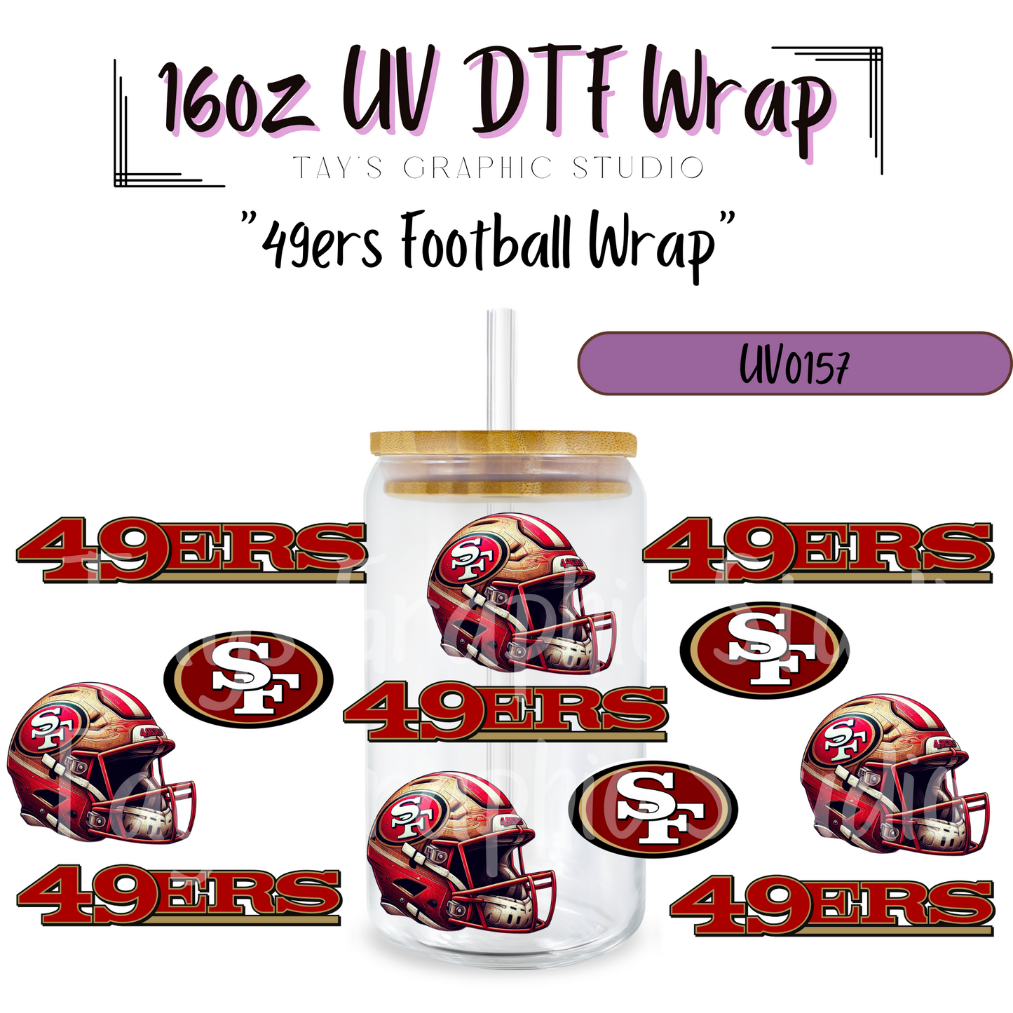 EXCLUSIVE COLLECTION - NFL Team UV DTF Wraps - 32 Team Wraps - Collection UV DTF Wraps - MTO0408-0430