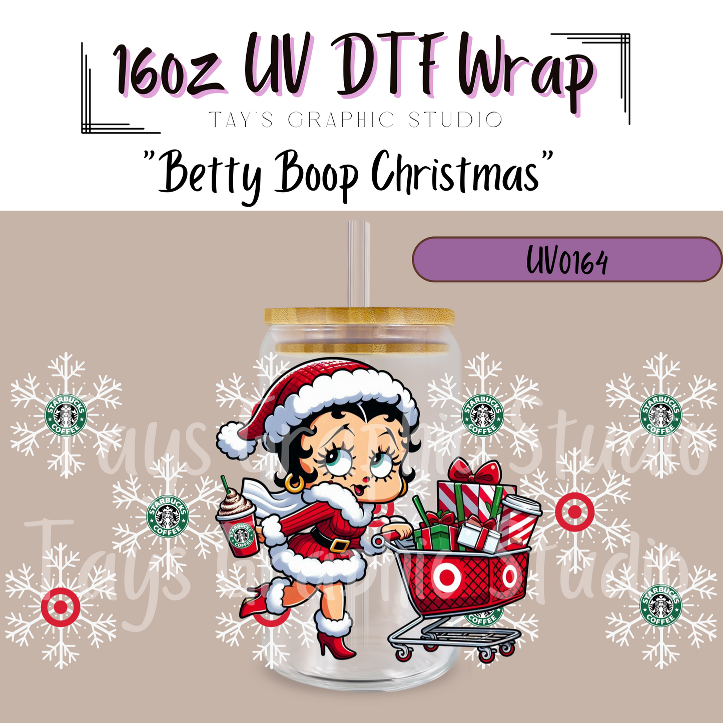 EXCLUSIVE - 
Betty Boop Christmas Target Run UV DTF Wrap - MTO0164