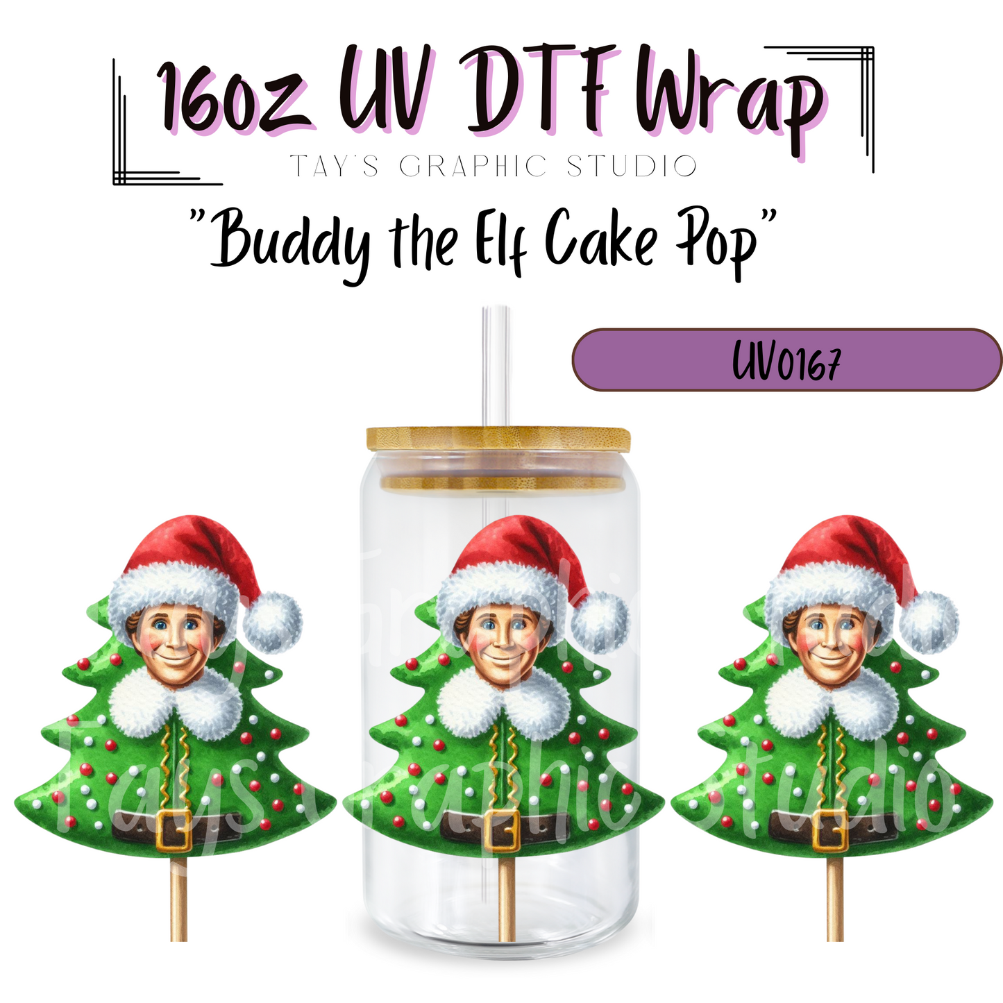 EXCLUSIVE - 
Buddy The Elf Cake Pop UV DTF Wrap - MTO0167