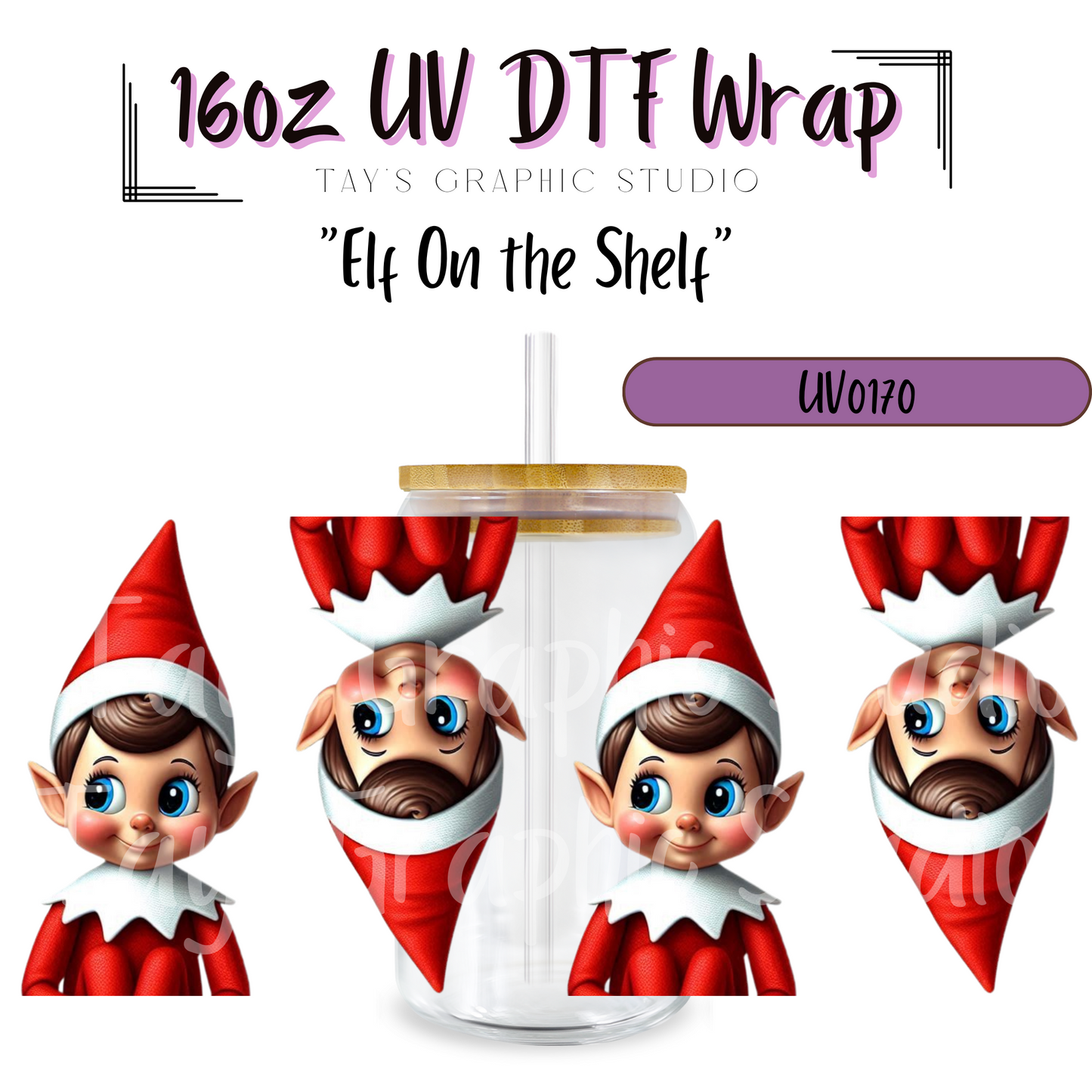 EXCLUSIVE - 
Elf on the Shelf UV DTF Wrap - MTO0170