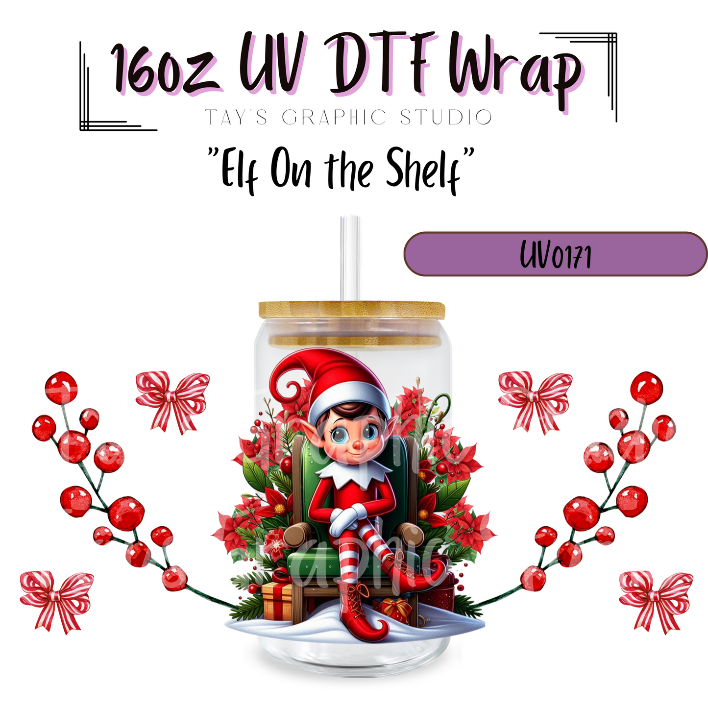 EXCLUSIVE - 
Elf on the shelf UV DTF Wrap - MTO0171