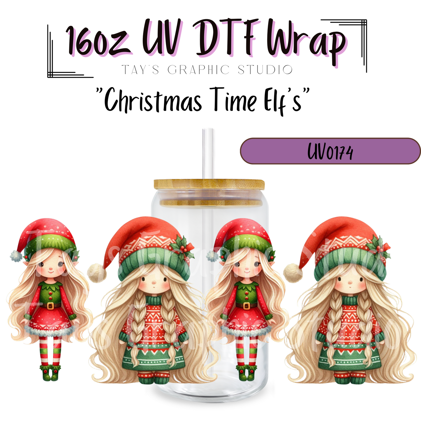 EXCLUSIVE - 
Christmas Elfs UV DTF Wrap - MTO0174