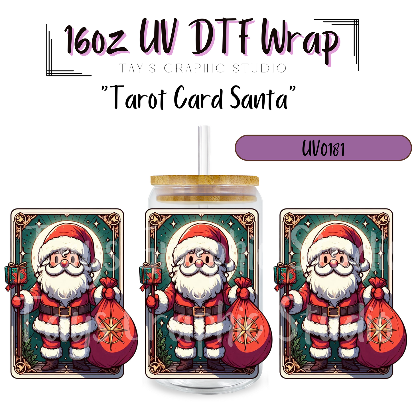 EXCLUSIVE - Santa Tarot Cards UV DTF Wrap - MTO0181