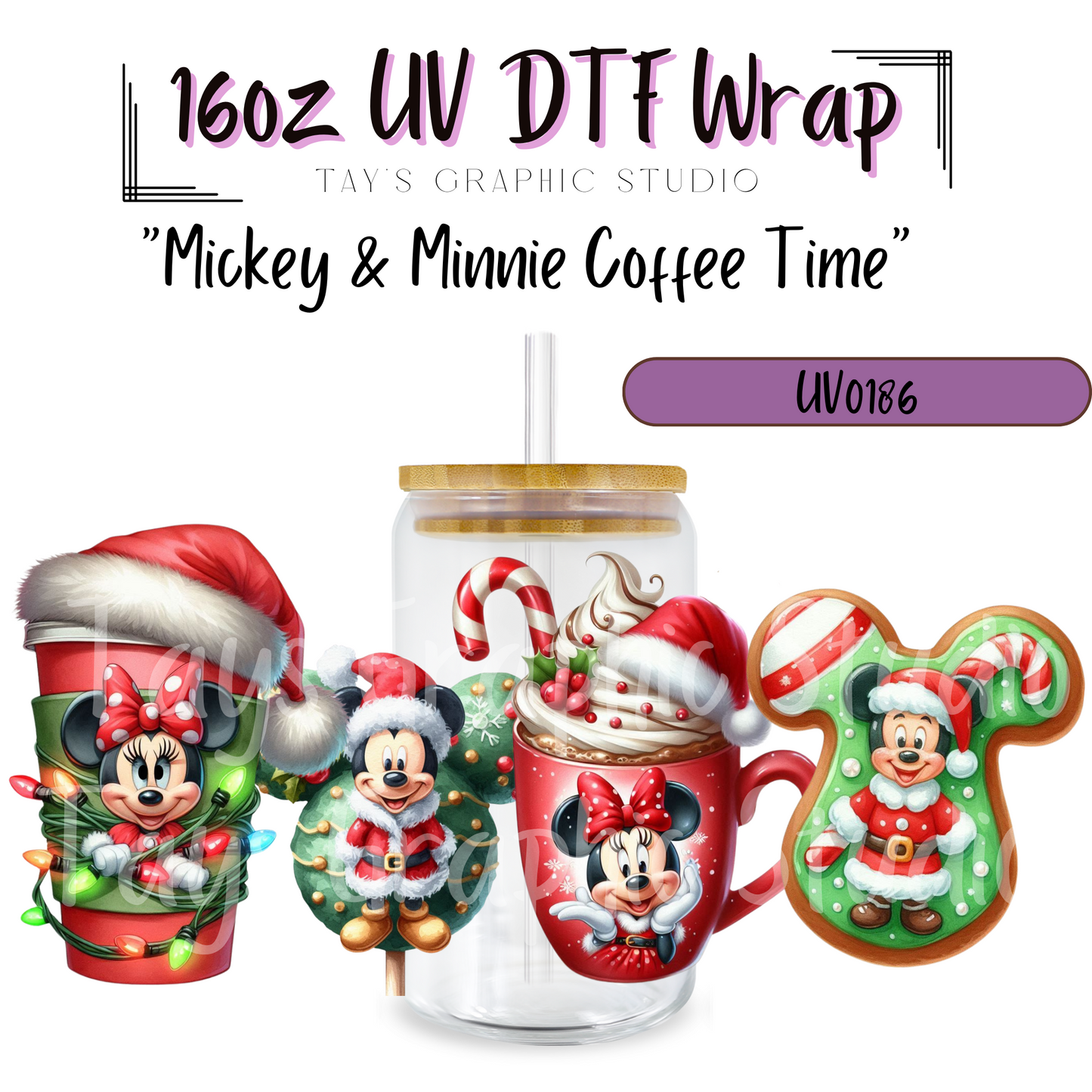 EXCLUSIVE Minnie and Mickey Coffee Times UV DTF Wrap - MTO0186