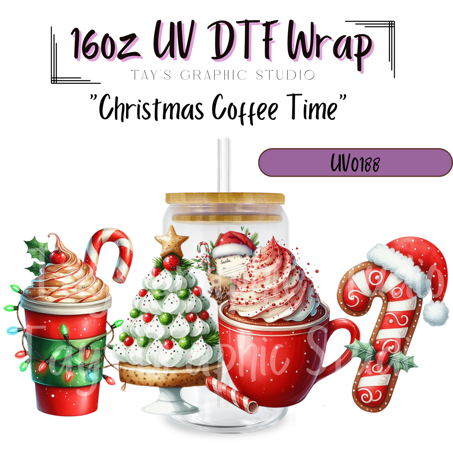 EXCLUSIVE - Christmas Coffee Times UV DTF Wrap - MTO0188