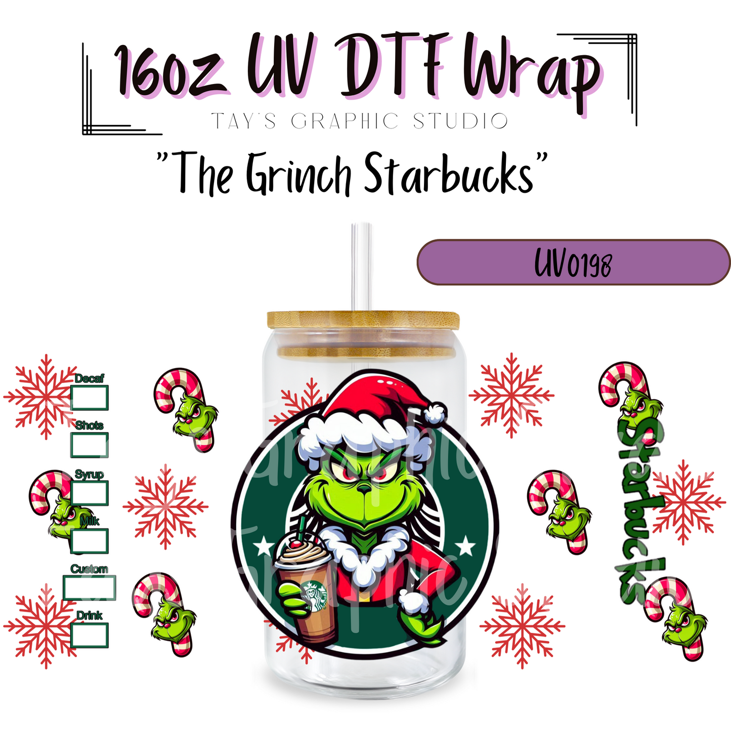 EXCLUSIVE - The Grinch Starbucks UV DTF Wrap - MTO0198