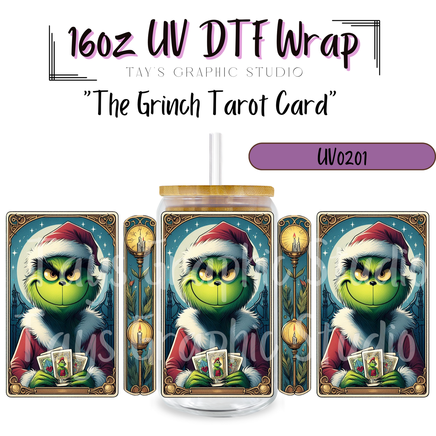 EXCLUSIVE - The Grinch Tarot Cards UV DTF Wrap - MTO0201