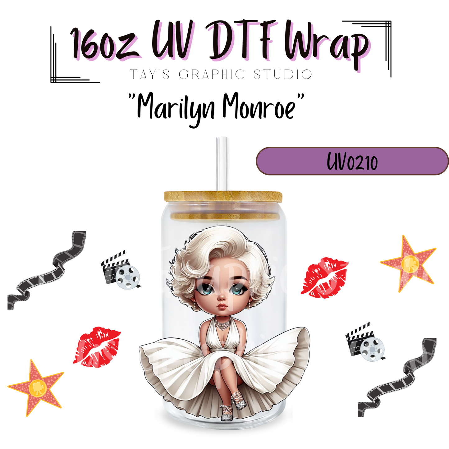 EXCLUSIVE - Marilyn Monroe UV DTF Wrap - MTO0210