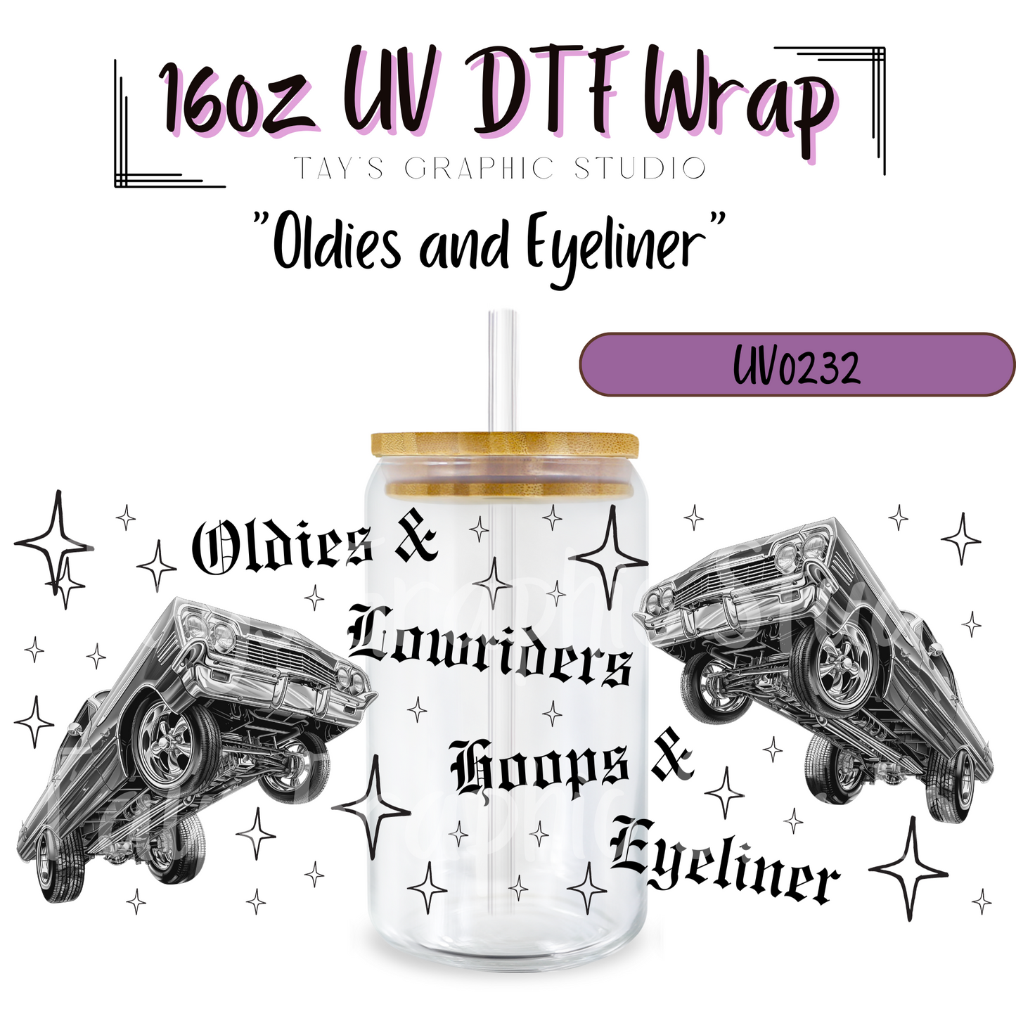 Oldies and Eyeliner UV DTF Wrap - MTO0232