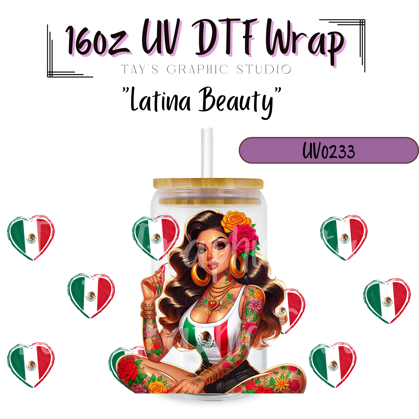 Exclusive -Latina Beauty UV DTF Wrap - MTO0233