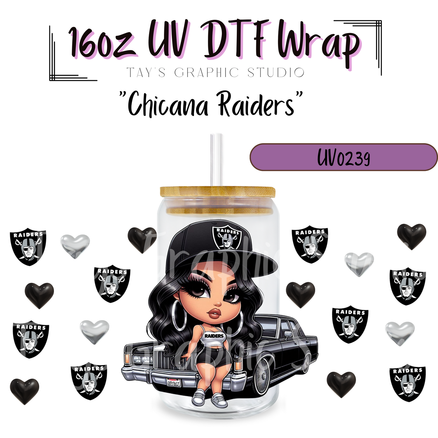 Exclusive -Chicana Raiders UV DTF Wrap - MTO0239