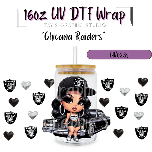 Exclusive -Chicana Raiders UV DTF Wrap - MTO0239