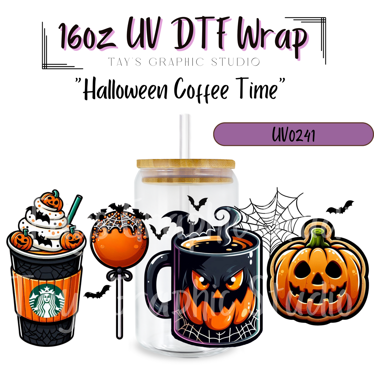 Exclusive -Halloween Coffee Time UV DTF Wrap - MTO0241