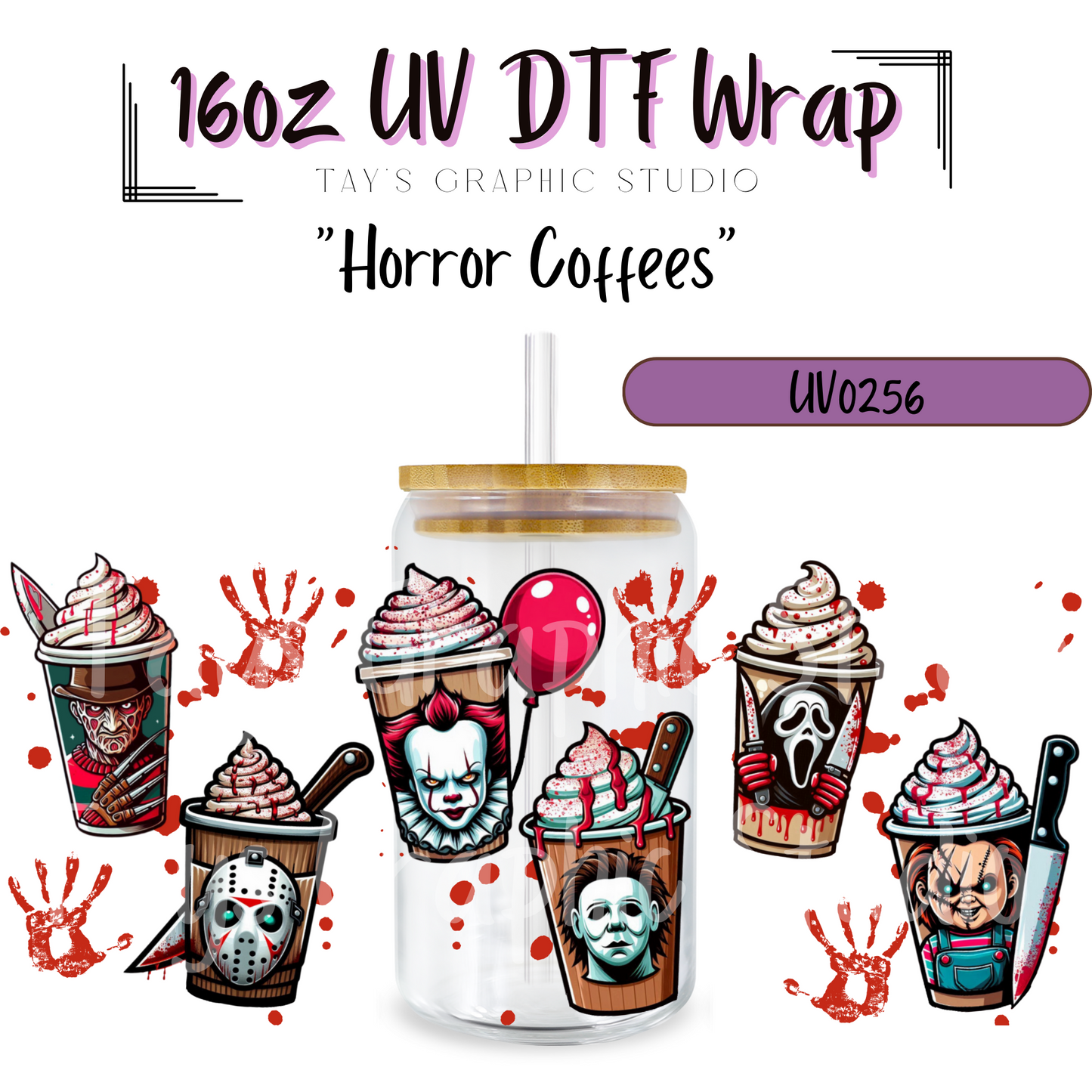 Exclusive -Horror Character Coffee UV DTF Wrap - MTO0256