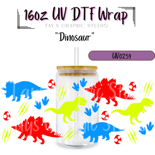 Neon Dinosaur UV DTF Wrap - MTO0259