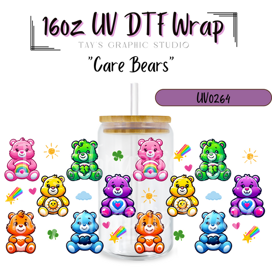 Exclusive Care Bears UV DTF Wrap - MTO0264