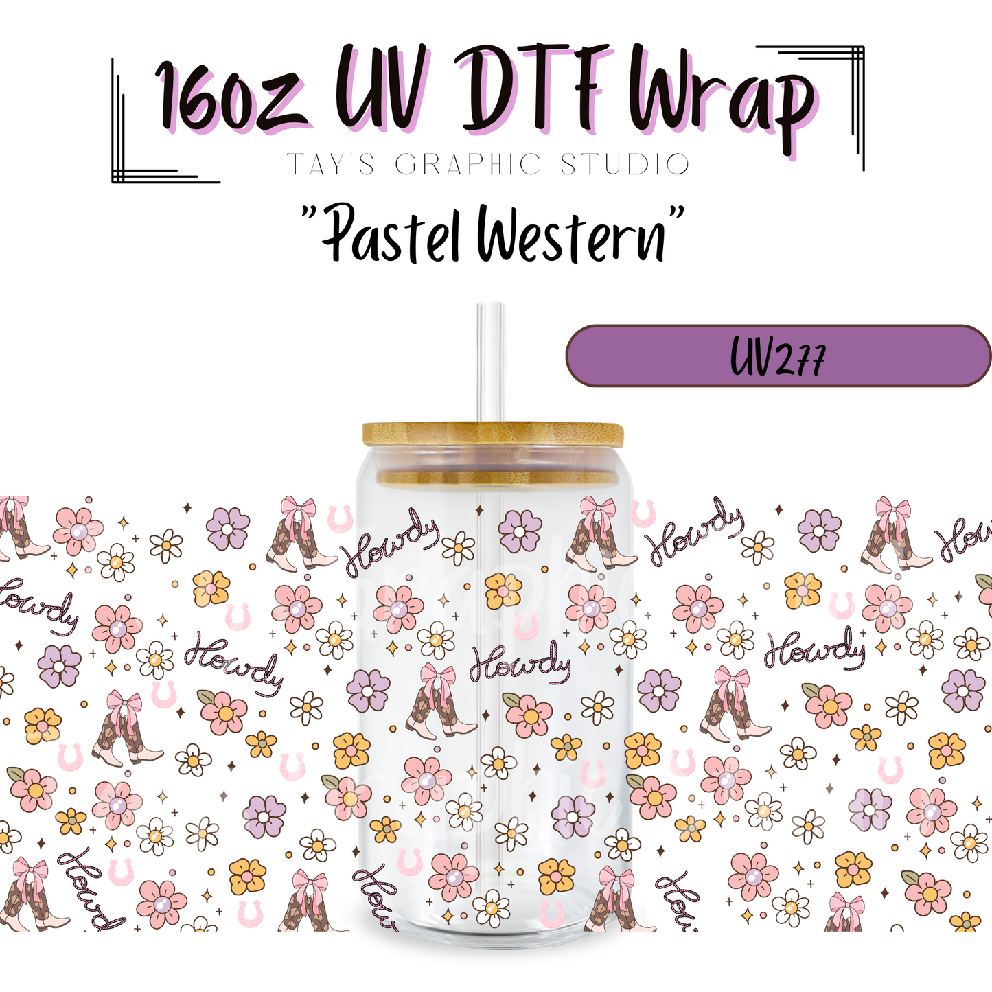 Exclusive- Pastel Western UV DTF Wrap - MTO0277