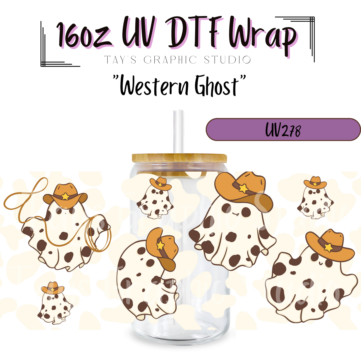 Exclusive- Western Ghost UV DTF Wrap - MTO0278