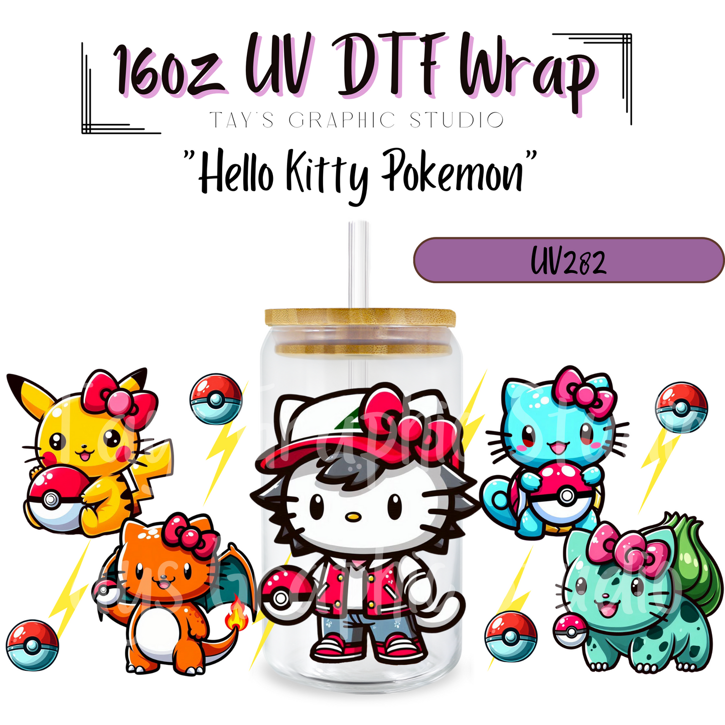 Exclusive- Hello Kitty Pokemon UV DTF Wrap - MTO0282