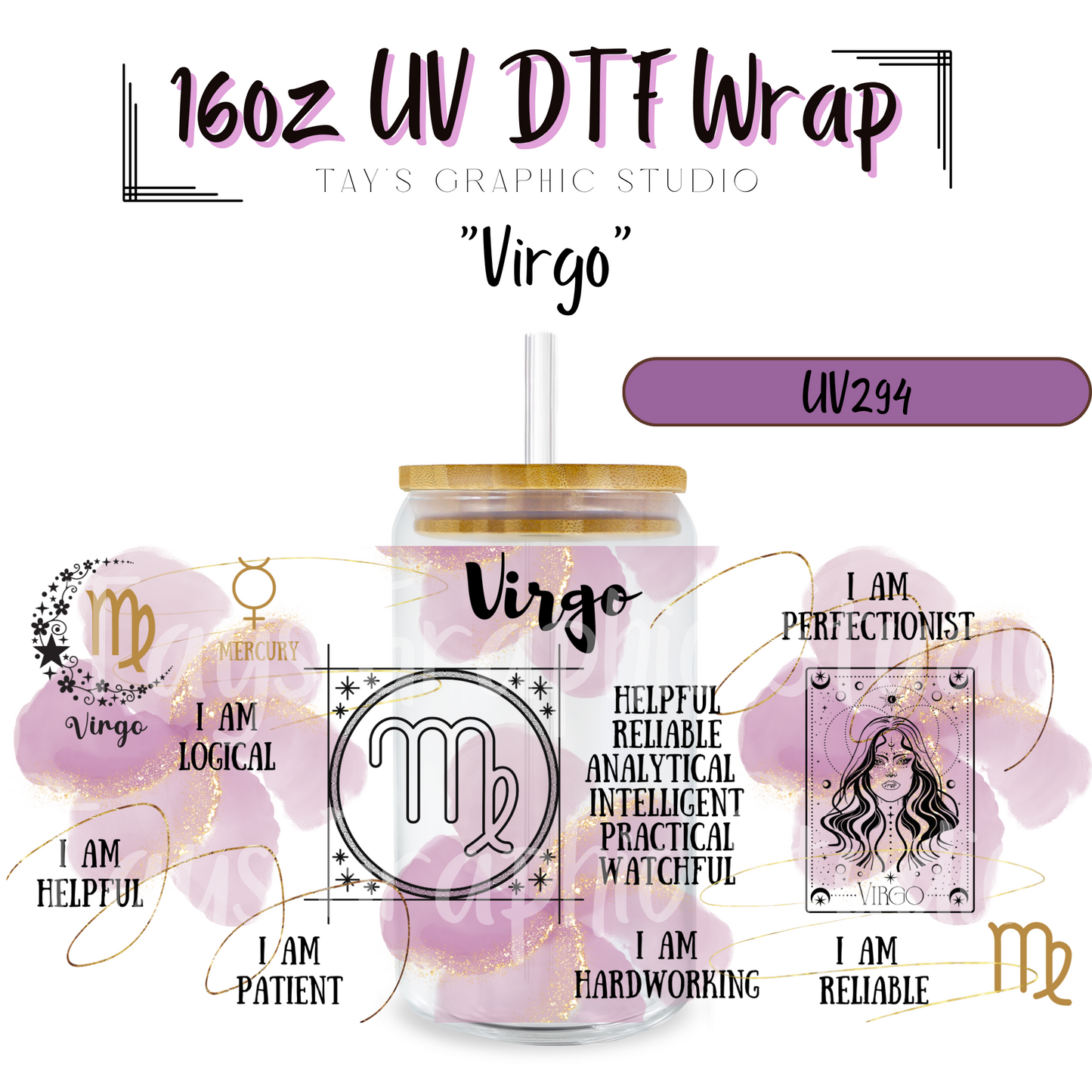 EXCLUSIVE COLLECTION - Zodiac Sign Inspirational Collection - 12 UV DTF Wraps