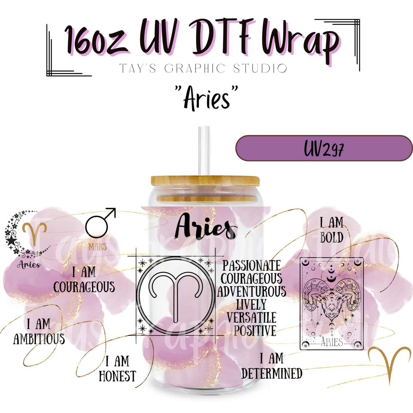 EXCLUSIVE COLLECTION - Zodiac Sign Inspirational Collection - 12 UV DTF Wraps